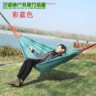 Võng Du Lịch Canvas 280cm - Đan Sợi Vải, Kèm Túi & Dây, Nhẹ Cho Cắm Trại Dã Ngoại 5