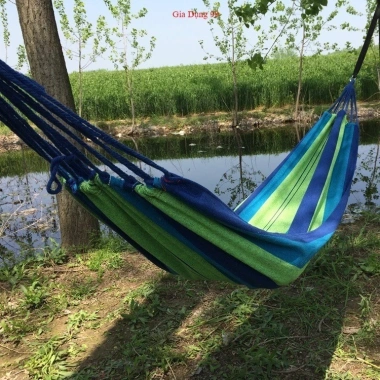 Võng Du Lịch Canvas 280cm - Đan Sợi Vải, Kèm Túi & Dây, Nhẹ Cho Cắm Trại Dã Ngoại 6