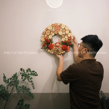 Vòng gỗ Phú Quý Tài Lộc May Mắn - Trang trí Tết 2.024, Decor nhà, Giá ưu đãi 335.000 VND