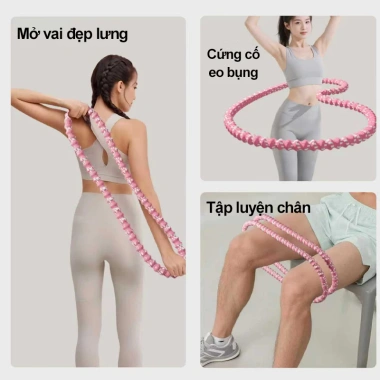 Vòng lắc eo lò xo giảm mỡ bụng, nhỏ gọn bọc mềm không đau, cho người mới tập, giá 109k