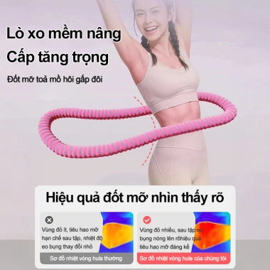 Vòng lắc eo lò xo giảm mỡ bụng, nhỏ gọn bọc mềm không đau, cho người mới tập, giá 109k