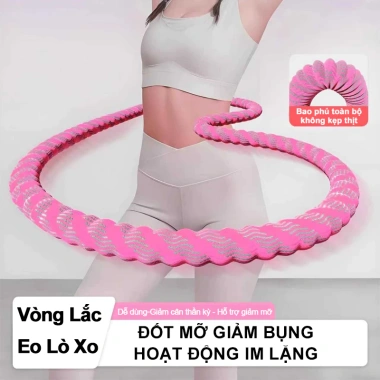 Vòng lắc eo lò xo giảm mỡ bụng, nhỏ gọn bọc mềm không đau, cho người mới tập, giá 109k