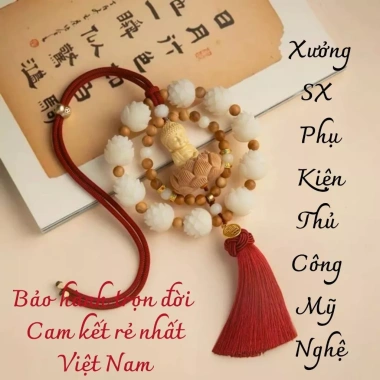Vòng Liên Hoa Phật Thích Ca Gỗ Hoàng Dương Trang trí ô tô, mang bình an, chỉ 60.600đ