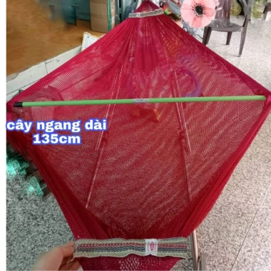 Võng Lưới 2 Lớp Đầu Nẹp Vải Cứng Bền Đẹp Màu Đỏ 2m4x1m4 - Giá chỉ 95.000đ 4