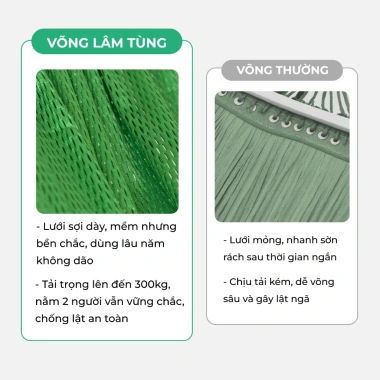 Võng lưới đại A60 cán thép Lâm Tùng siêu dày, chịu tải 300kg - Giá rẻ vô địch 131k