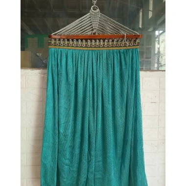 Võng lưới dệt kim cao cấp màu xanh - Cán gỗ và nhựa, giảm còn 130.000, bền đẹp, thiết kế hiện đại 4