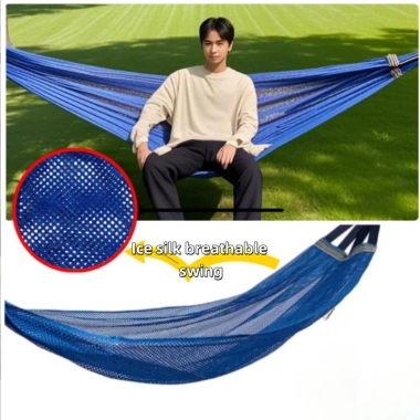 Võng lưới lụa băng gấp cao cấp, tải trọng 250kg, du lịch dã ngoại, giảm giá 99.750₫