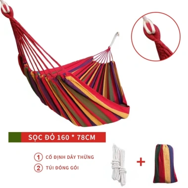 Võng MUZEE Canvas Đan Sợi Nhiều Màu - Chống Lật, Kèm Túi Dây, Dễ Cắm Trại Dã Ngoại 10