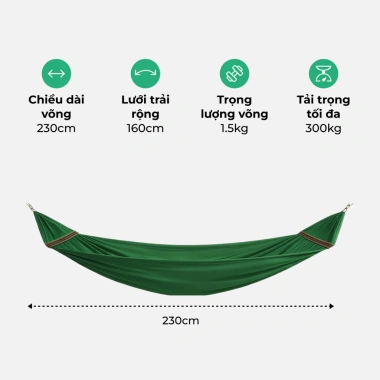 Võng nằm cao cấp Lâm Tùng - Lưới đại cán thép, vải xuất khẩu 2 lớp, khổ rộng thoáng mát, siêu bền 168k 4 Võng nằm cao cấp Lâm Tùng - Lưới đại cán thép, vải xuất khẩu 2 lớp, khổ rộng thoáng mát, siêu bền 168k 4