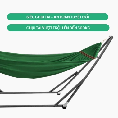 Võng nằm cao cấp Lâm Tùng - Lưới đại cán thép, vải xuất khẩu 2 lớp, khổ rộng thoáng mát, siêu bền 168k