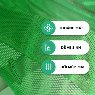 Võng nằm cao cấp Lâm Tùng - Lưới đại cán thép, vải xuất khẩu 2 lớp, khổ rộng thoáng mát, siêu bền 168k