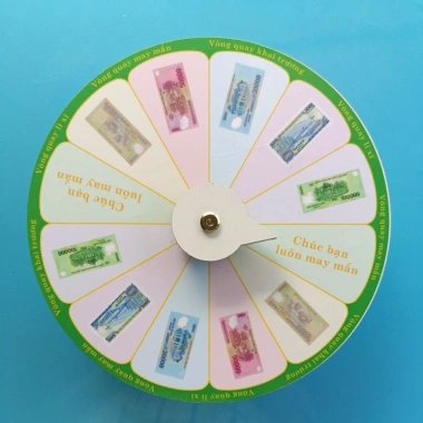 Vòng quay may mắn 12 ô, ĐK 25cm, cao 7cm - Quà Tết, trò chơi lì xì, giá 79.000₫ 2