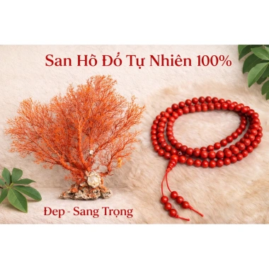 Vòng san hô đỏ 108 hạt 6 ly - Thiết kế sang trọng, giảm giá 21% chỉ 895.000₫
