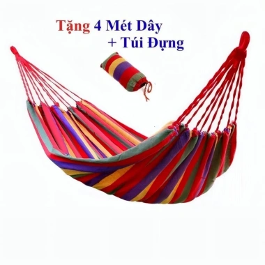 Võng sợi vải đan 280cm đa năng - Cắm trại, du lịch, camping, tặng túi & dây, giá ưu đãi 78.857 VND
