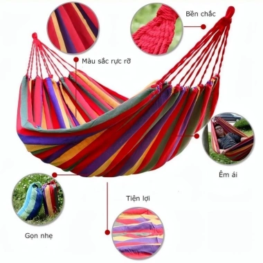 Võng sợi vải đan 280cm đa năng - Cắm trại, du lịch, camping, tặng túi & dây, giá ưu đãi 78.857 VND 3 Võng sợi vải đan 280cm đa năng - Cắm trại, du lịch, camping, tặng túi & dây, giá ưu đãi 78.857 VND 3