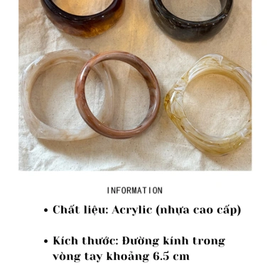 Vòng tay acrylic acetate phong cách cổ điển cá tính - Rosie Acessories Giá 39.800₫
