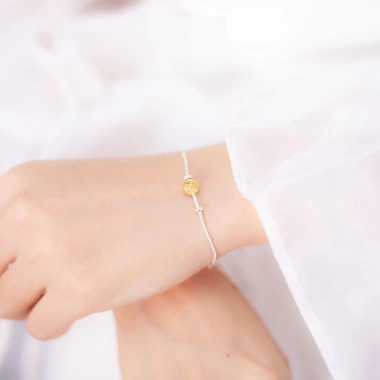 Vòng Tay Bạc 925 Nữ Đá Phong Thủy Tự Nhiên Charm Bi Mini Xinh TSJL89 171.403 VND
