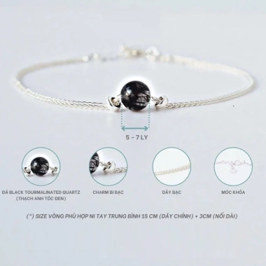 Vòng Tay Bạc 925 Nữ Đá Phong Thủy Tự Nhiên Charm Bi Mini Xinh TSJL89 171.403 VND
