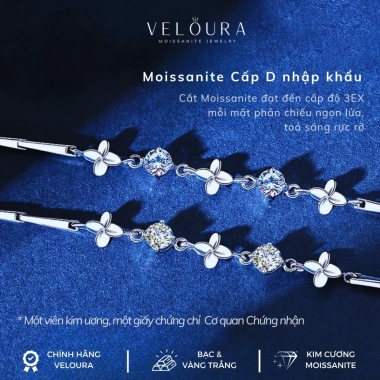 Vòng tay Moissanite 0,5ct VELOURA chính hãng Cỏ bốn lá GRA VJVT008 1.695.000 VNĐ 2