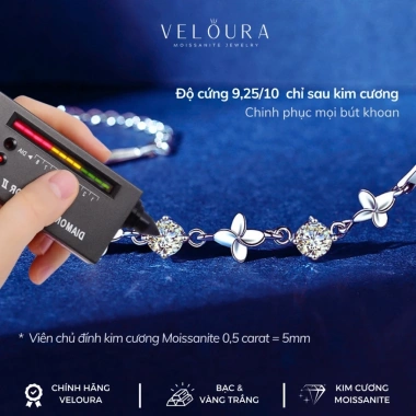 Vòng tay Moissanite 0,5ct VELOURA chính hãng Cỏ bốn lá GRA VJVT008 1.695.000 VNĐ 3