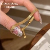 Vòng tay nữ thép titan không phai màu, dây đeo vàng bện cổ điển, giao nhanh 1 ngày, giá chỉ 51.000₫