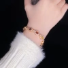 Vòng tay zircon hình bầu dục đa màu sắc, thời trang sang trọng, cá tính cho quý cô