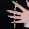 Vòng tay zircon hình bầu dục đa màu sắc, thời trang sang trọng, cá tính cho quý cô 3