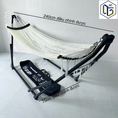 Võng Xếp An Bình Phi32 Đen Nhám Sang Trọng, Chịu Tải 250kg, Lưới Polyester Cao Cấp – Giá 636.500đ 2