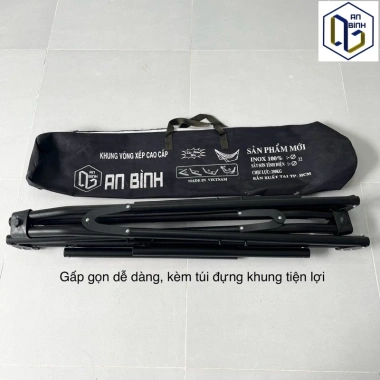 Võng Xếp An Bình Phi32 Đen Nhám Sang Trọng, Chịu Tải 250kg, Lưới Polyester Cao Cấp – Giá 636.500đ 5