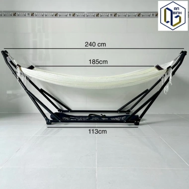 Võng Xếp An Bình Phi32 Đen Nhám Sang Trọng, Chịu Tải 250kg, Lưới Polyester Cao Cấp – Giá 636.500đ 6