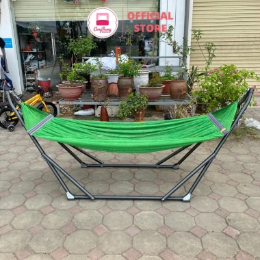 Võng Xếp TRƯỜNG NGA Khung Sơn Tĩnh Điện Phi 32 + Lưới - Chịu 150kg - Giá 495k 3