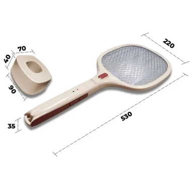Vợt muỗi Nanoco màu kem NMR103BE – Pin lithium 18.650h 220V, sạc Micro USB, di động, giá ưu đãi 187k 6