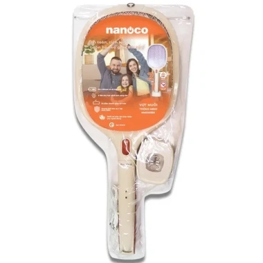 Vợt muỗi Nanoco màu kem NMR103BE – Pin lithium 18.650h 220V, sạc Micro USB, di động, giá ưu đãi 187k 7