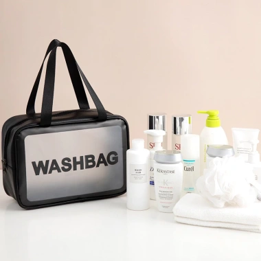Washbag túi đựng mỹ phẩm có quai chống thấm nước, trong suốt, phù hợp du lịch & bơi - Giá 30.600₫