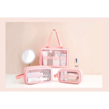 Washbag túi đựng mỹ phẩm có quai chống thấm nước, trong suốt, phù hợp du lịch & bơi - Giá 30.600₫