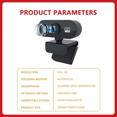 Webcam JBLue 2K/1.080P Livestream USB, mic giảm ồn, trợ sáng tốt, giá ưu đãi 135k