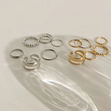 WeFlower Set 7 Nhẫn Bạc Đeo Khớp Ngón Tay Vintage Cho Nữ - Giá 18.000đ