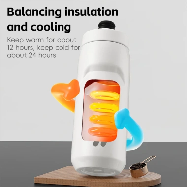 WEST BIKING Bình Nước Cách Nhiệt Thép 550ml – Ống Silicon, Di động, Xe Đạp Trời 8