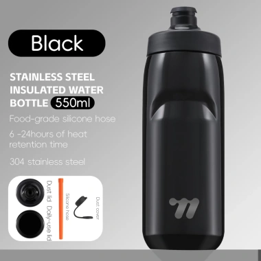 WEST BIKING Bình Nước Cách Nhiệt Thép 550ml – Ống Silicon, Di động, Xe Đạp Trời 10