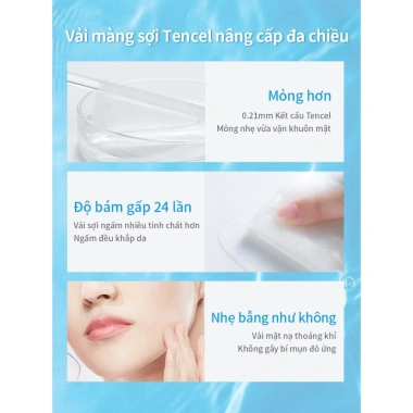 +WIS+ Mặt nạ dưỡng ẩm trong suốt 5 miếng - Cấp ẩm sâu, da sáng khỏe, giảm giá 65.000đ