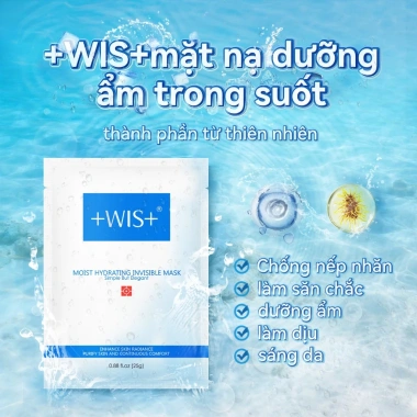 +WIS+ Mặt nạ dưỡng ẩm trong suốt 5 miếng - Cấp ẩm sâu, da sáng khỏe, giảm giá 65.000đ