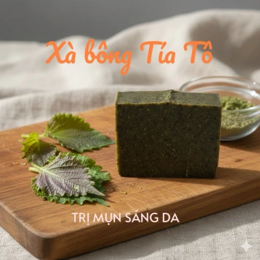 Xà Bông Rửa Mặt Tía Tô Da Mẫn Cảm, Viêm Chân Lông - Giá 40.000 VNĐ, Giảm