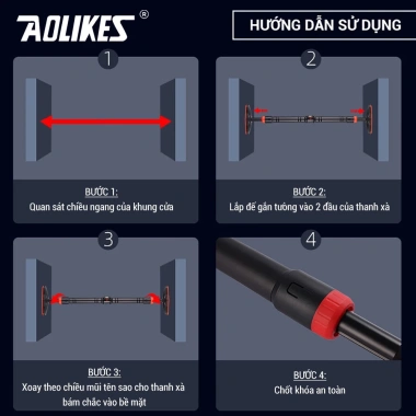 Xà đơn gắn cửa treo tường AOLIKES A‑SW213 – Home gym, giảm còn 379.000₫, bền chắc, dễ lắp đặt