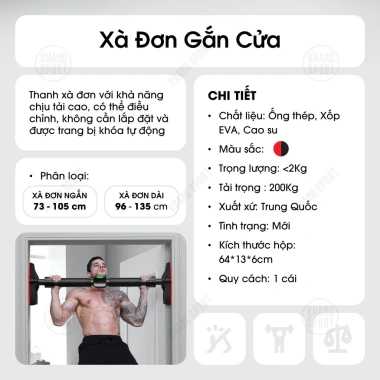 Xà đơn treo tường đa kích cỡ – Dễ lắp đặt, chỉ 75.000₫ giảm từ 93.000₫ 2