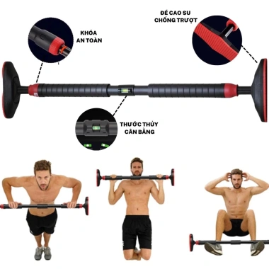Xà đơn treo tường gắn cửa cao cấp chốt chống xoay điều chỉnh 60-130cm tập thể thao tại nhà 5 Xà đơn treo tường gắn cửa cao cấp chốt chống xoay điều chỉnh 60-130cm tập thể thao tại nhà 5