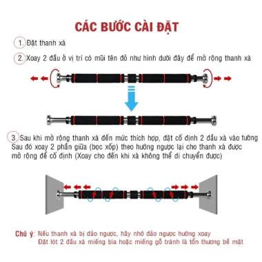Xà đơn treo tường gắn cửa cao cấp, điều chỉnh độ dài 100-150cm, mút ngắn-dài – chỉ 113.500₫ 8
