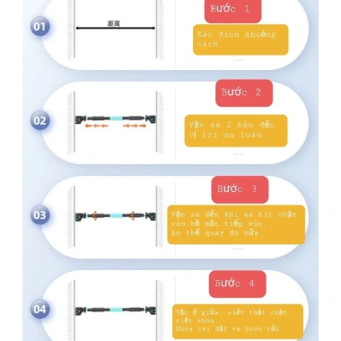 Xà đơn treo tường không khoan lỗ, khóa an toàn, 72-105/93-135cm, chịu lực tốt, lắp nhanh - TGSport 129k 2 Xà đơn treo tường không khoan lỗ, khóa an toàn, 72-105/93-135cm, chịu lực tốt, lắp nhanh - TGSport 129k 2