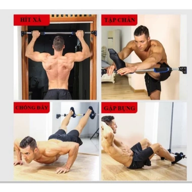 Xà đơn treo tường không khoan lỗ, khóa an toàn, 72-105/93-135cm, chịu lực tốt, lắp nhanh - TGSport 129k