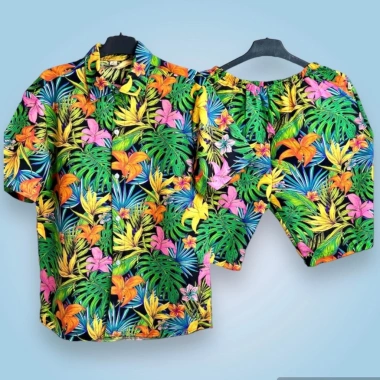 XẢ KHO Set Đồ Sơ Mi Trái Cây Hoa Lá - Sơ Mi Du Lịch Biển Giá Rẻ 55k - TiatoShop 6