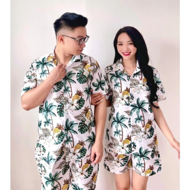 XẢ KHO Set Đồ Sơ Mi Trái Cây Hoa Lá - Sơ Mi Du Lịch Biển Giá Rẻ 55k - TiatoShop 10